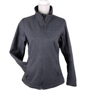 Karbon Gray Funnel Neck Long Sleeve Full Front Zip Medium Weight Athletic Jacket